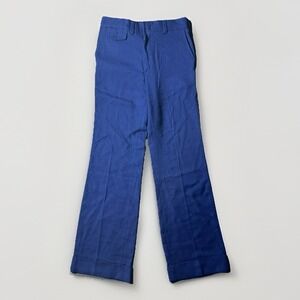Vintage 70s Levis Panatela Pants Mens 31x30 Blue Flared Trousers Disco Knit
